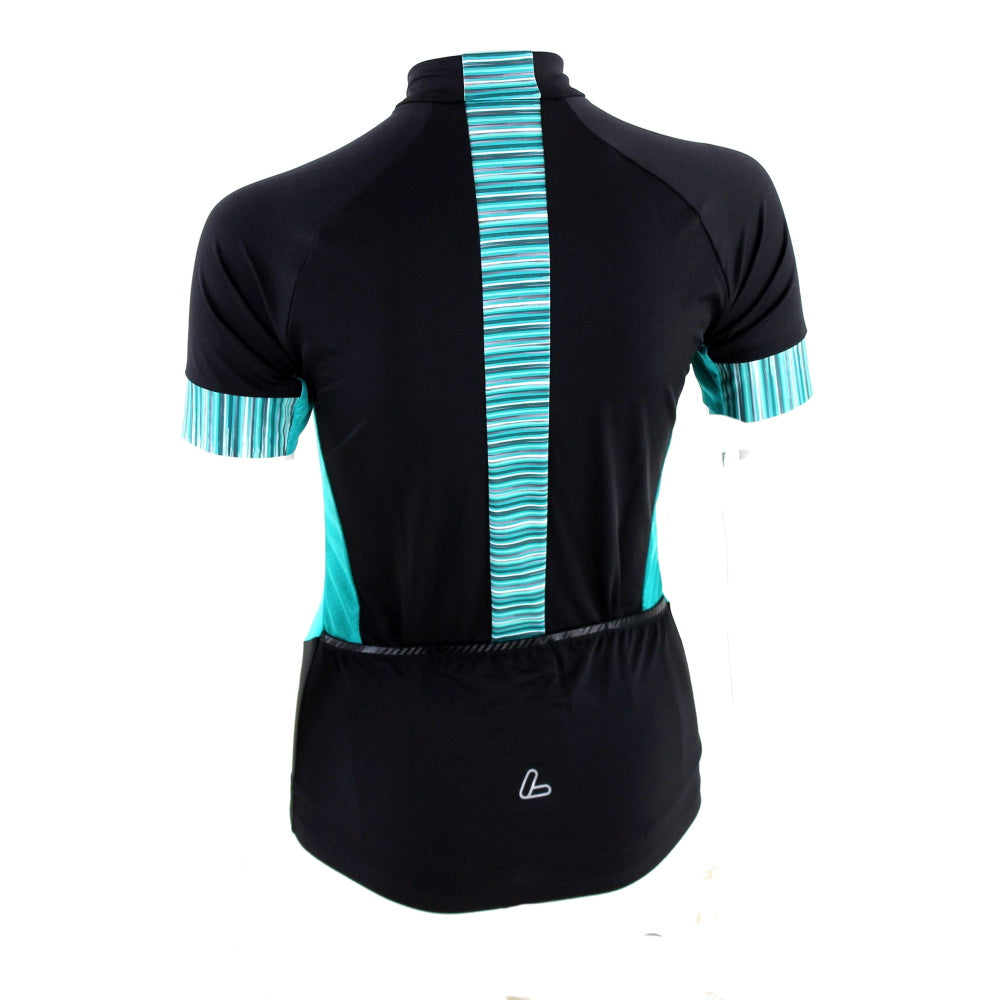 Loffler dames fiets shirt zwart/turquase